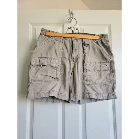 OUTDOOR LIFE Men's Khaki Cargo Shorts Size 34 Used Condition - See Photos - Picture 1 of 7